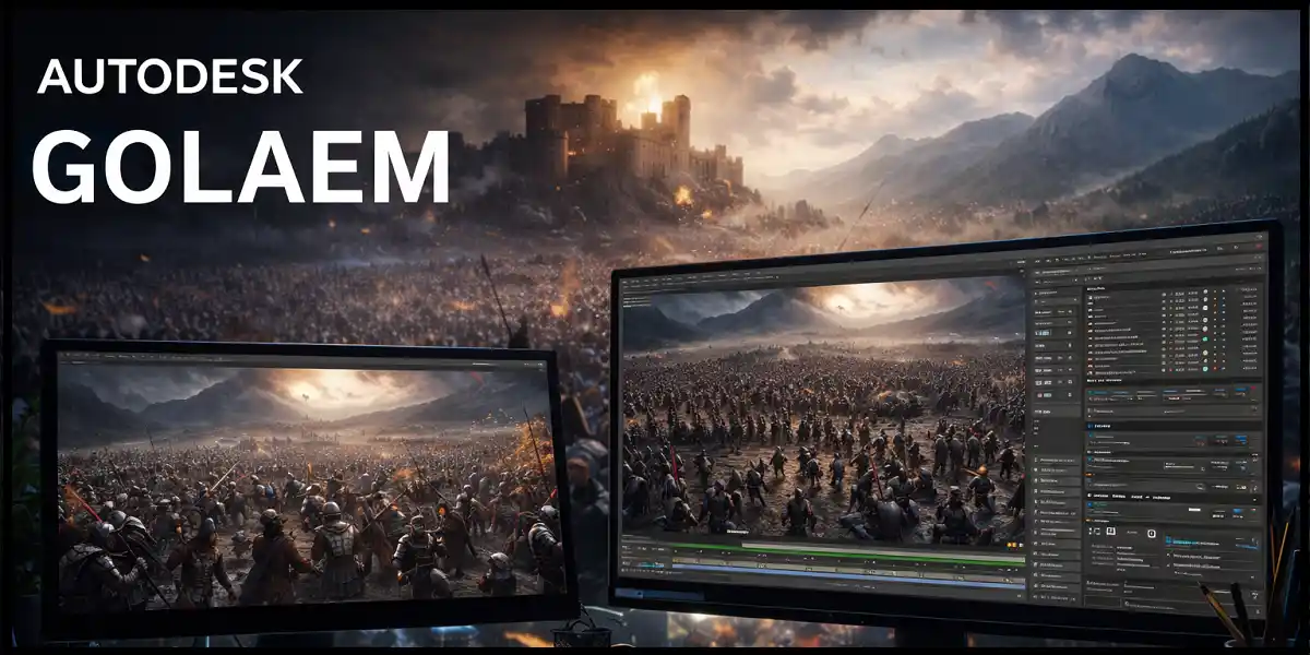 Autodesk Golaem crowd simulation software for large-scale cinematic scenes and VFX production