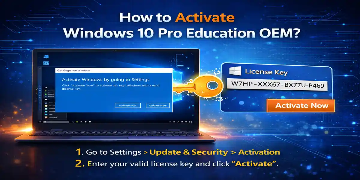 activate winows 10 pro education oem