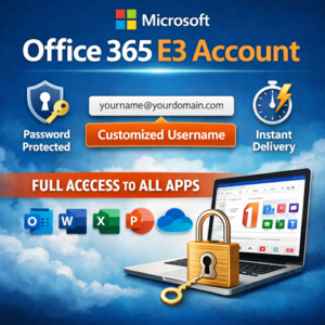 Microsoft Office 365 E3 Account with Password Protection & Customized Username