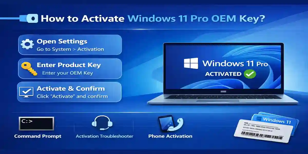 "Visual Guide to Activating Windows 11 Pro OEM Key with Troubleshooting Options"