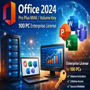 Office 2024 Pro Plus MAK / Volume Key | 100 PC Enterprise License