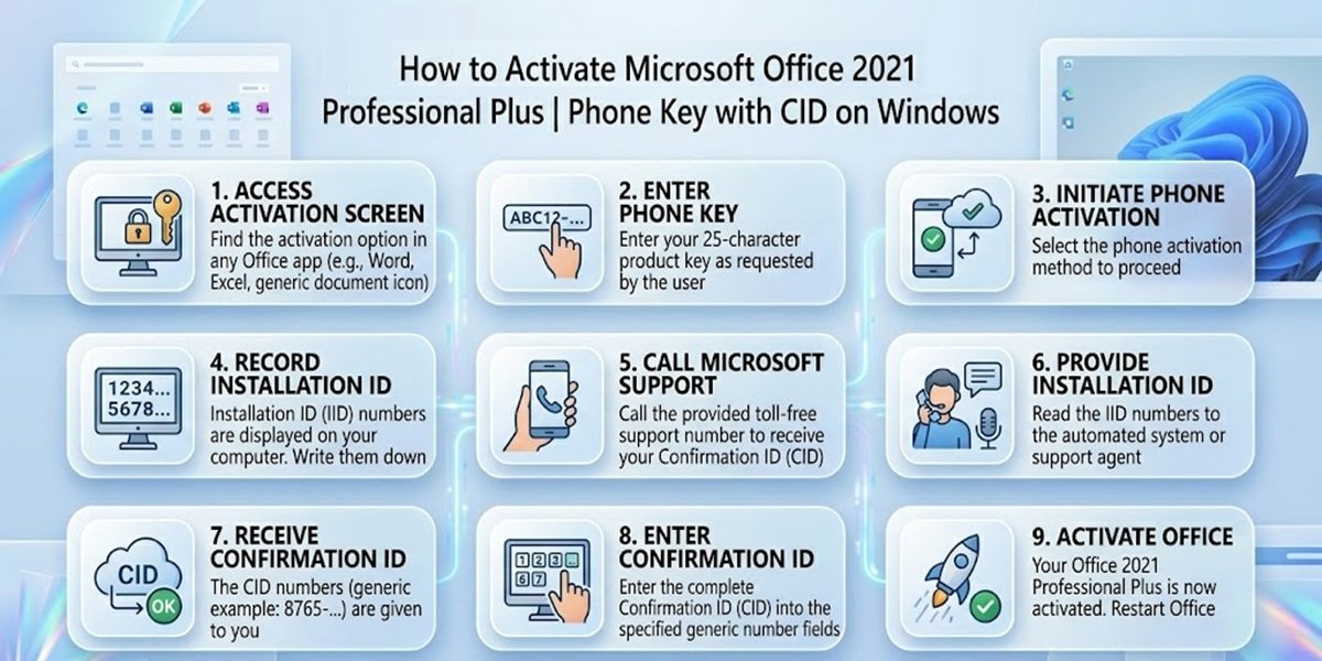 How to Activate Microsoft Office 2021 Professional Plus | Phone Key with CID on Windows
