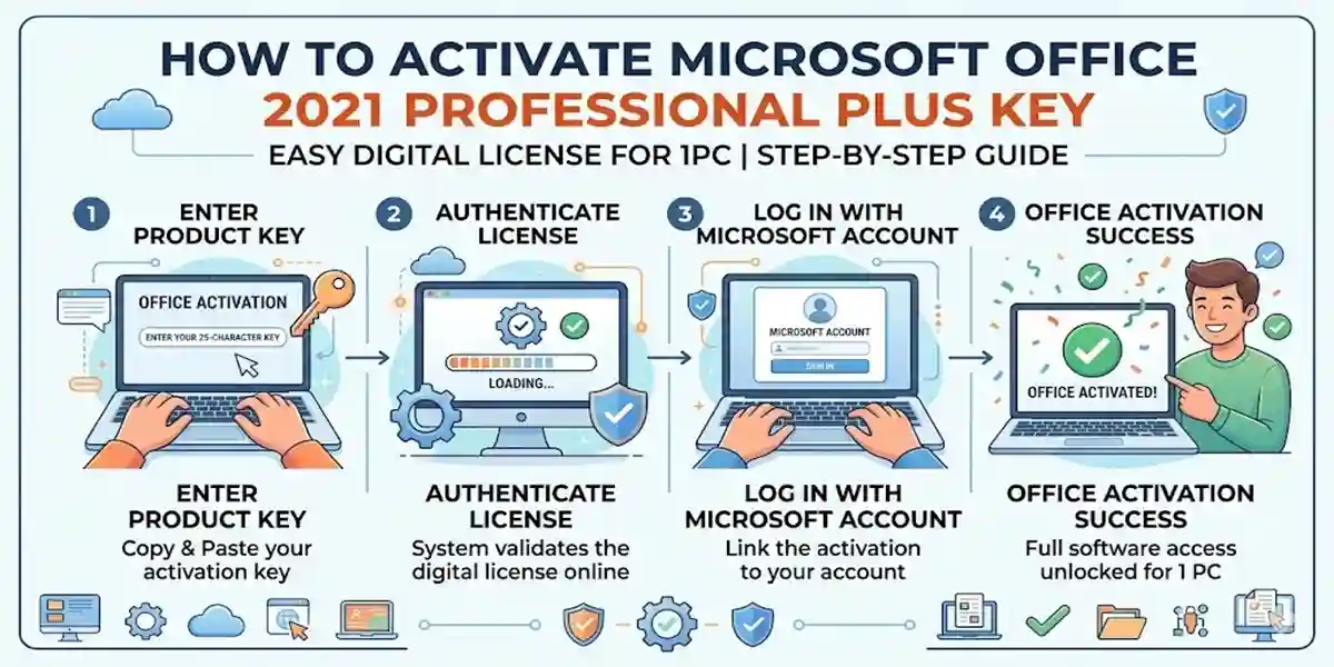 How to activate Microsoft Office 2021 Professional Plus Key | Easy Digital License for 1PC