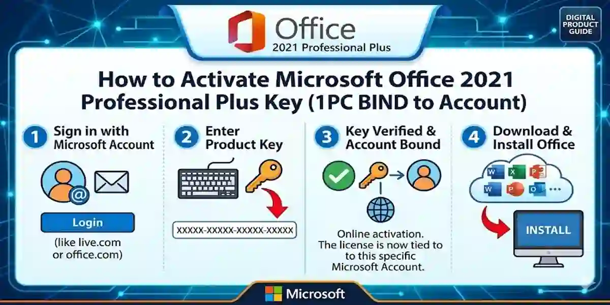 create an image for the product How to Activate Microsoft Office 2021 Professional Plus Key (1PC BIND to Account) 